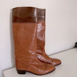 Vintage leather tall boots